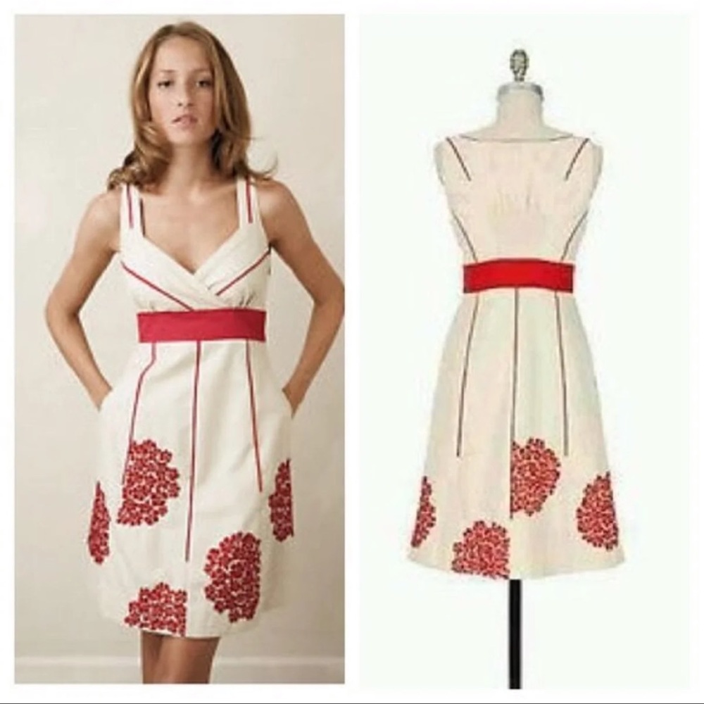 Anthropologie floreat coral way dress